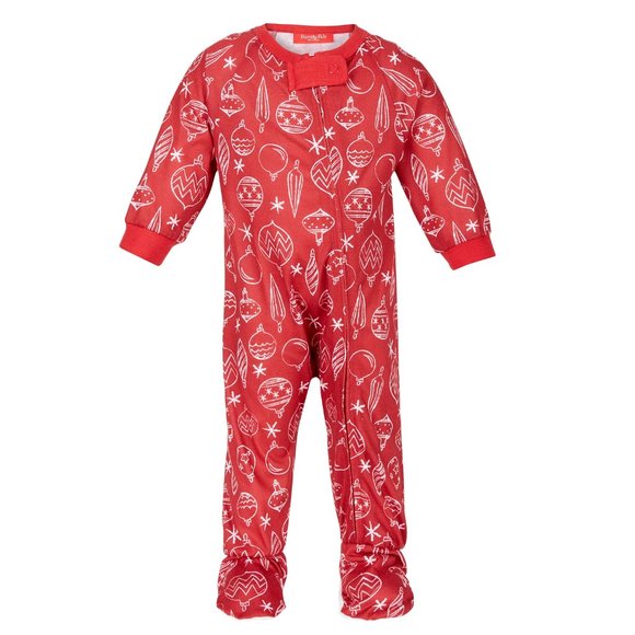 Family Pajamas Other - Family Pajamas Baby Ornament Print Footed Pajamas Red Size 12 Mo